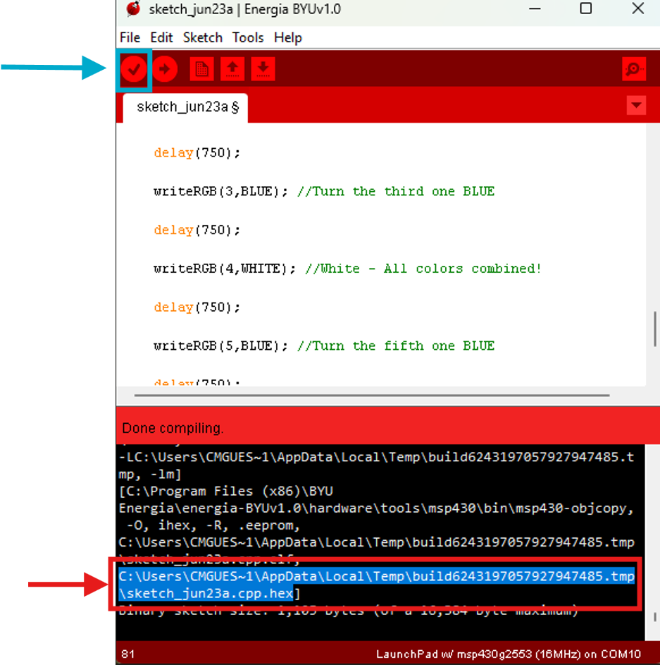 Hex File Path in Energia