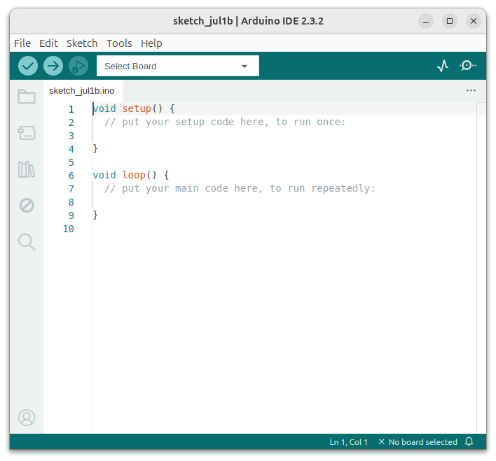 New Arduino IDE Window